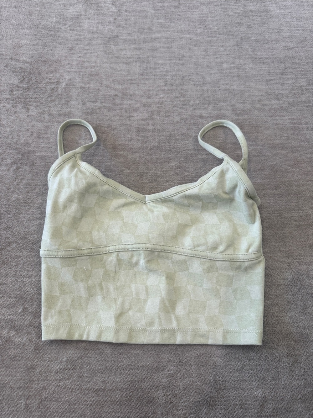 Madewell Light Sage Geometric Longline Bralette
